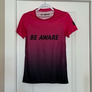 NWOT Dutch Bros Be Aware breast cancer awareness short sleeve dry fit tee small